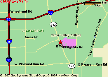 Small map to Cedar Valley College